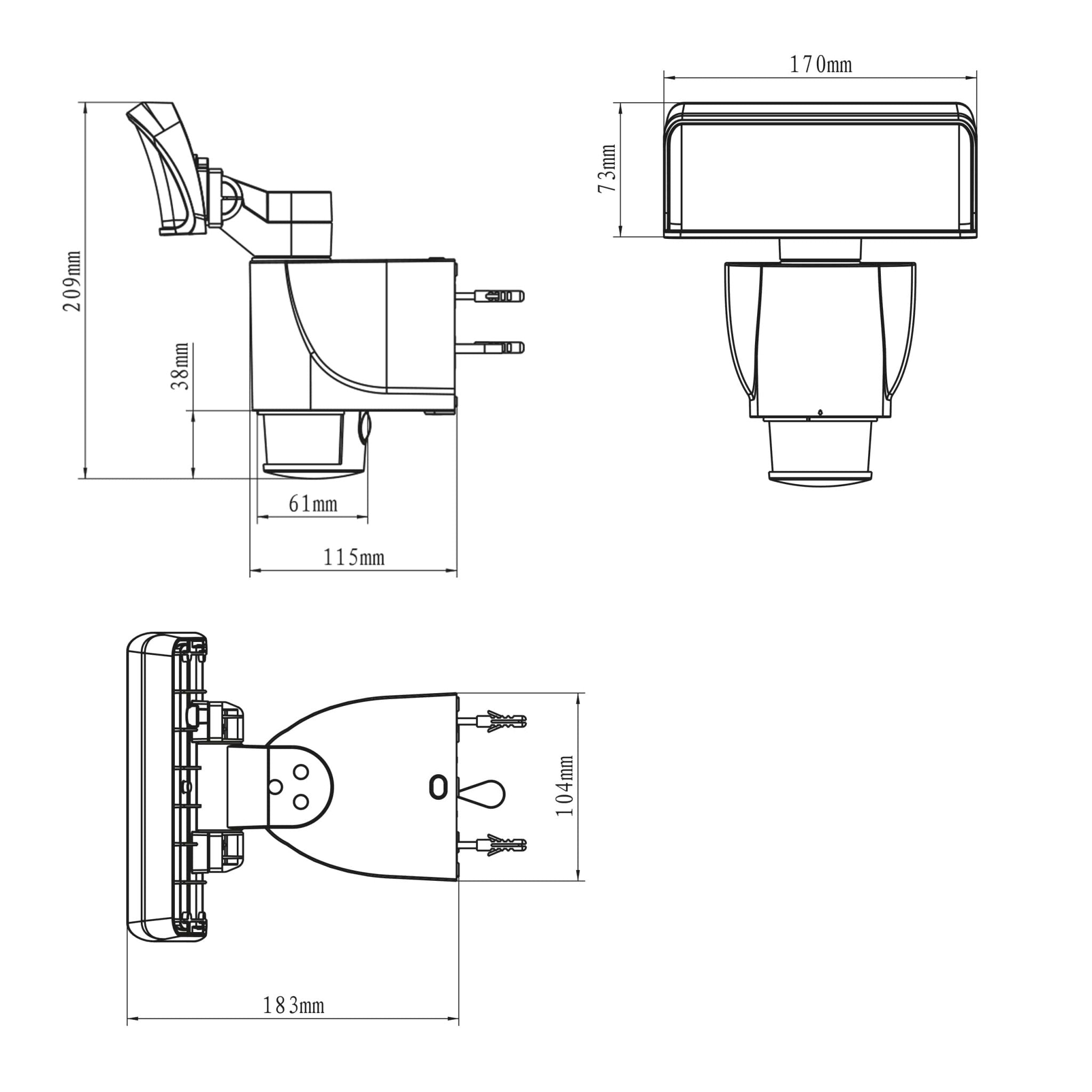 LED's Light LED Schijnwerper met Sensor - Automatische bewegingsvolging - Antraciet Lichtbronnen Led.nl