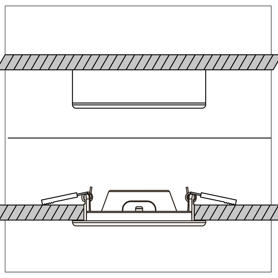 LED's Light Inbouw/Opbouw LED Plafondlamp CCT Ø 20 cm vierkant - Dimbaar - warm en koud wit - Zaagmaat 200×200mm – Wit Plafondlampen LED.nl