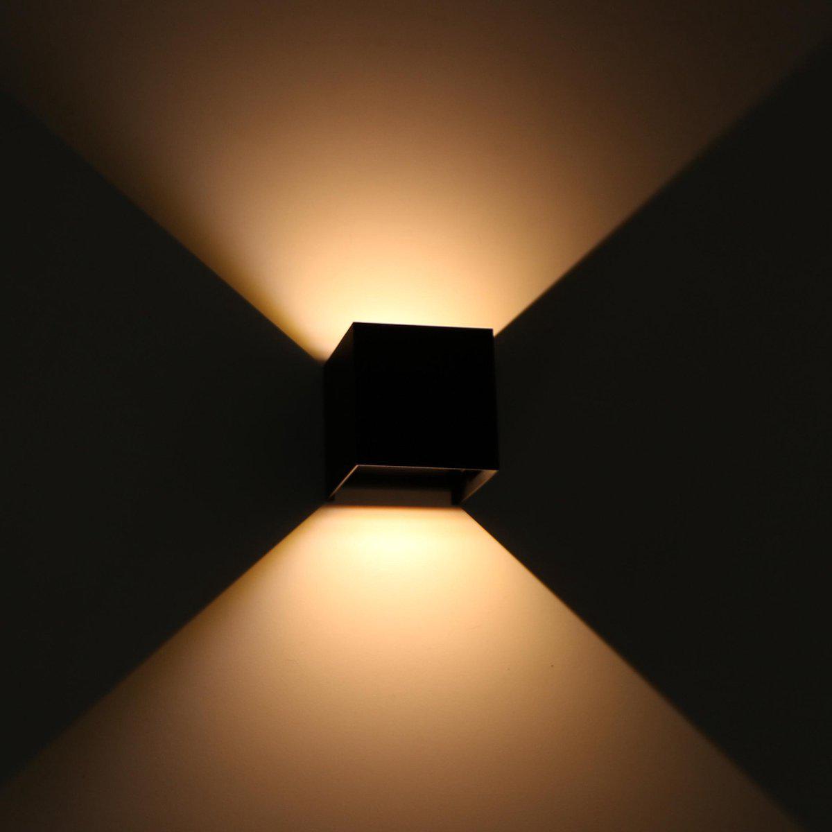 Kubus LED Wandlamp buiten - 2 lichts - Dimbaar warm wit licht - IP65 Waterdicht - Wit - LED.nl