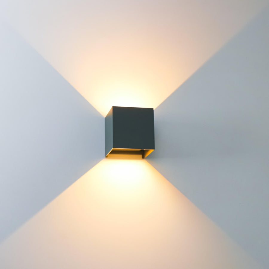 3 pack - LED's Light Kubus LED Wandlamp voor buiten - 2 lichts - IP65 Waterdicht - Warm wit licht - Antraciet Wandlampen LED.nl