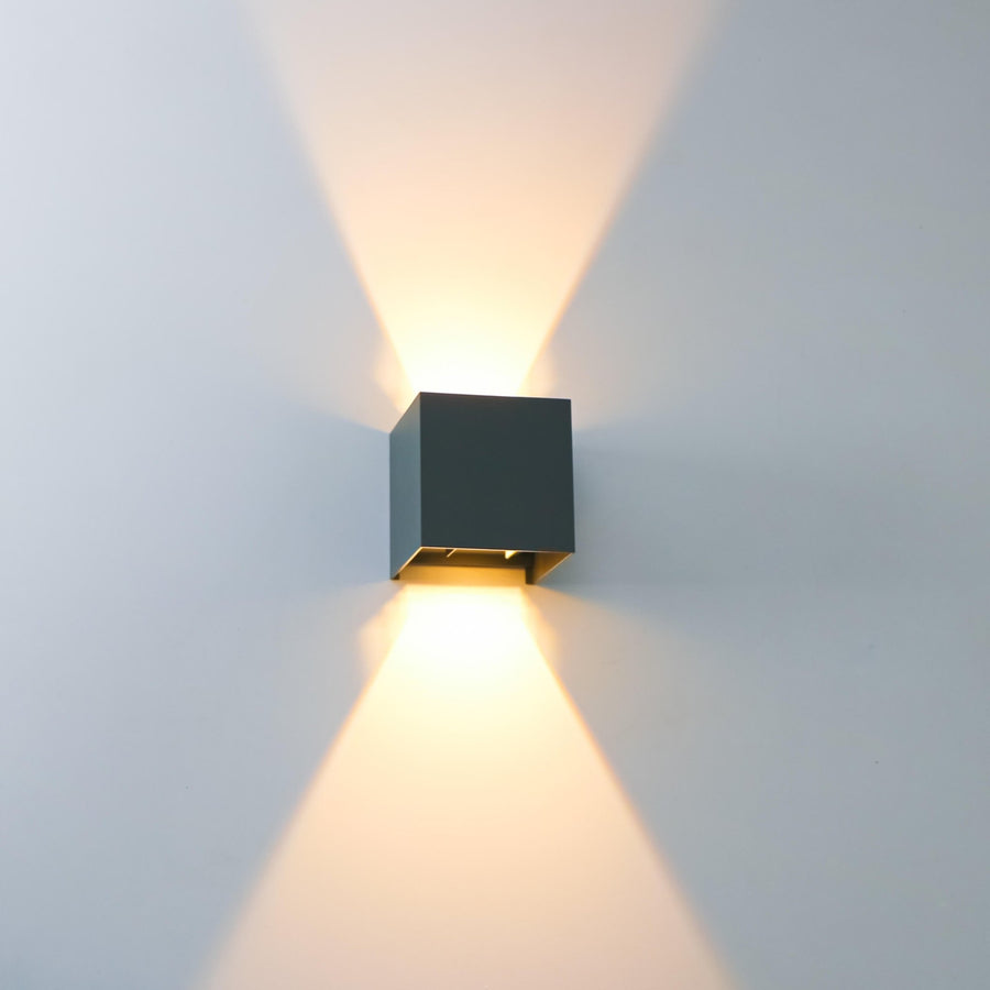3 pack - LED's Light Kubus LED Wandlamp voor buiten - 2 lichts - IP65 Waterdicht - Warm wit licht - Antraciet Wandlampen LED.nl