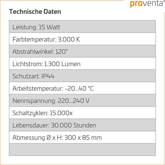 LED's Light Universal Deckenleuchte 1500 - Badezimmergeeignet IP44 - Warmweiß (3000K) - 30 cm - LED.de
