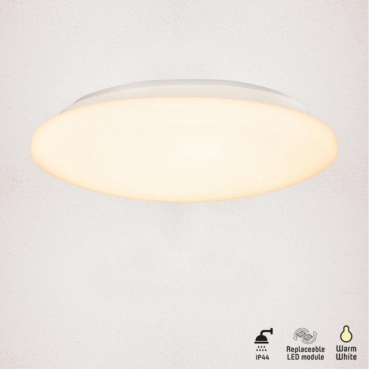 LED Badkamerlamp rond 30 cm - universeel - Spatwaterbestendig IP44 - Warm wit licht - LED.nl
