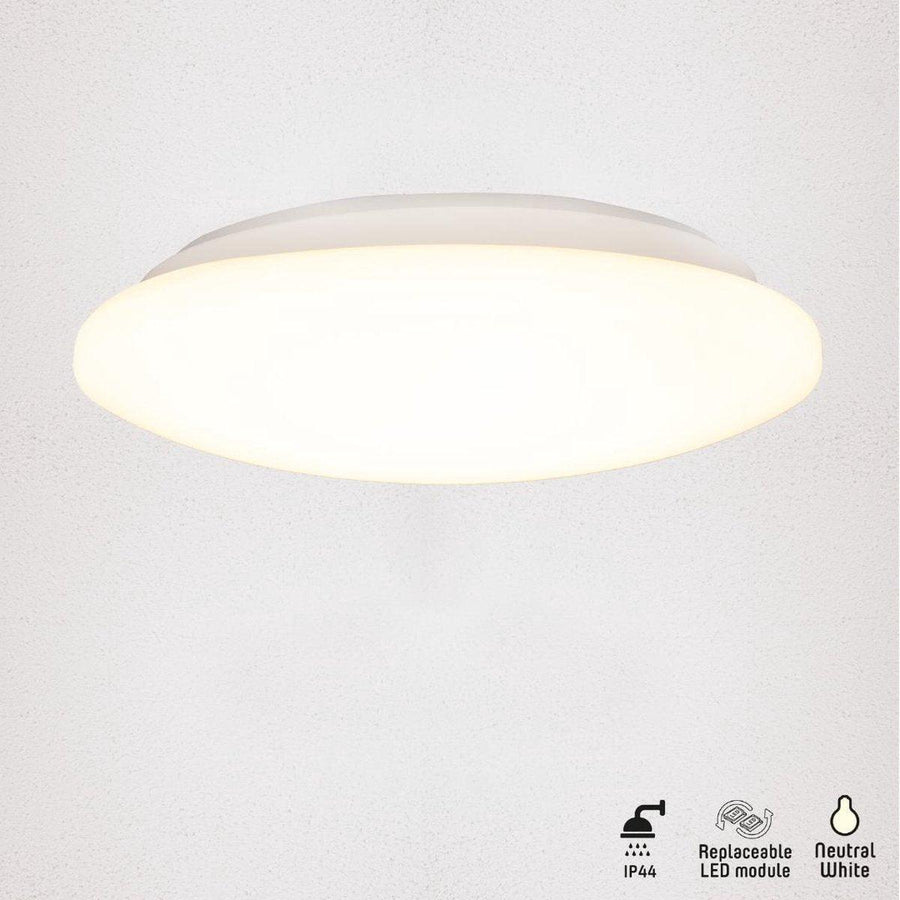 LED Badkamerlamp rond 37 cm - universeel - Spatwaterbestendig IP44 - Koud wit licht Plafondlampen LED.nl