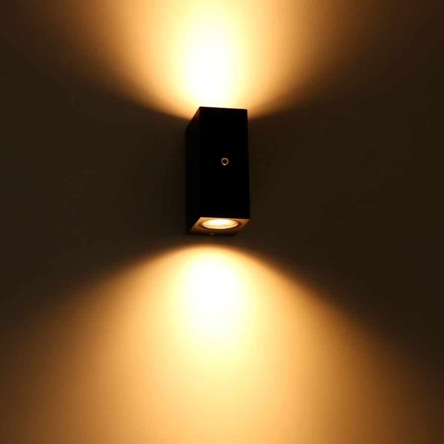 LED's Light Up &amp; Down LED Outdoor Lamp with sensor - IP44 waterproof - GU10 fitting - Model Napoli - LED.nl
