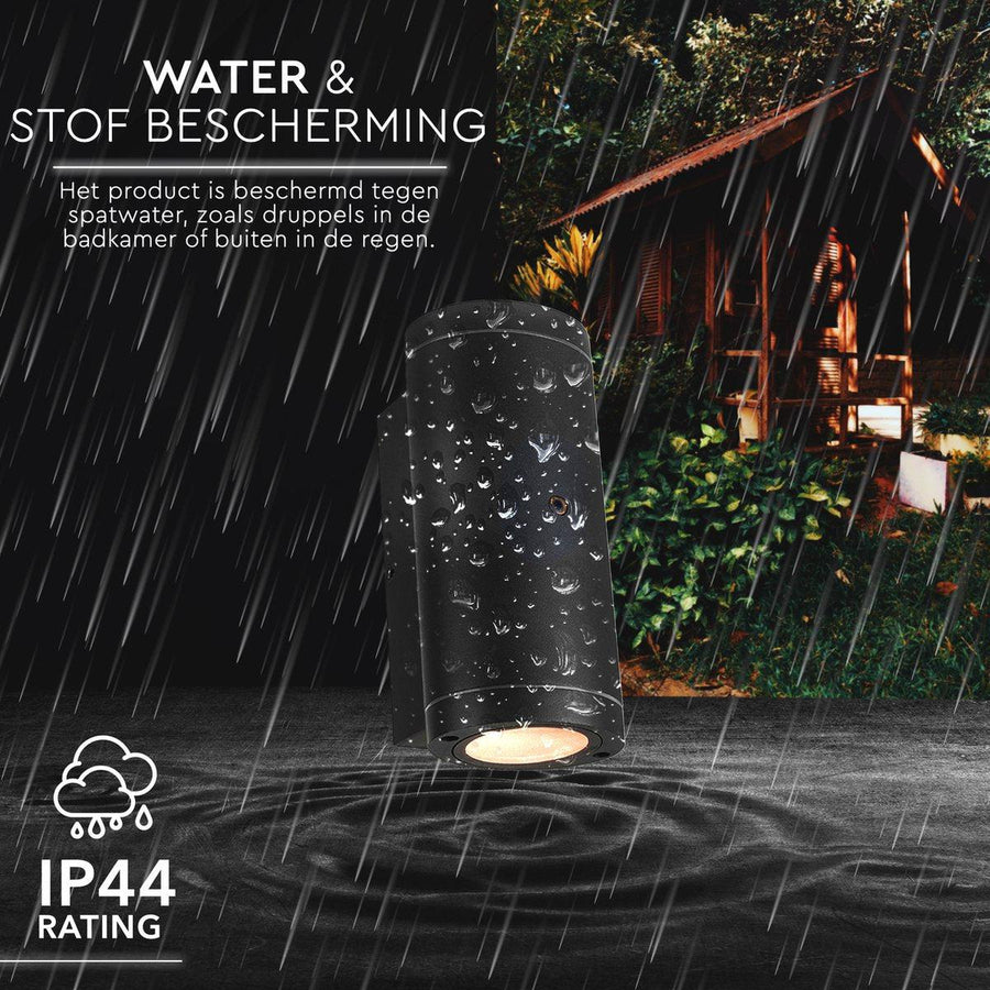 LED's Light Up &amp; Down LED Outdoor Lamp with sensor - IP44 waterproof - GU10 fitting - Model Venezia - LED.nl