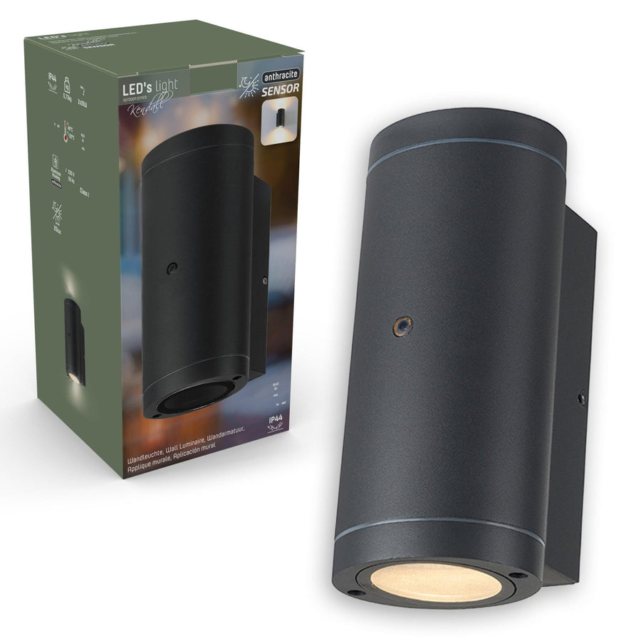 LED's Light Up &amp; Down LED Outdoor Lamp with sensor - IP44 waterproof - GU10 fitting - Model Venezia - LED.nl