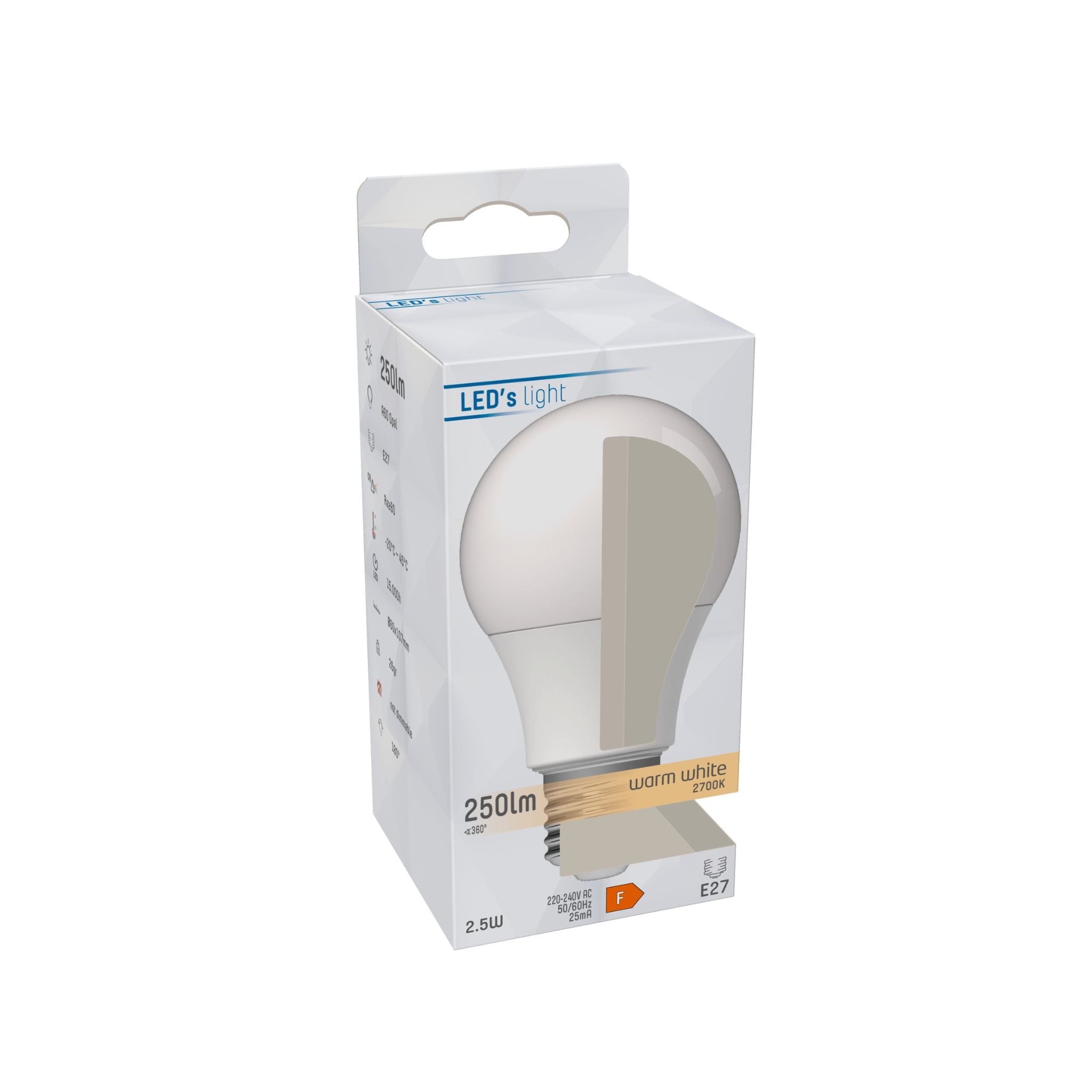 LED Lamp E27 - Mat - Warm wit - 2.5W vervangt 25W Lichtbronnen LED.nl