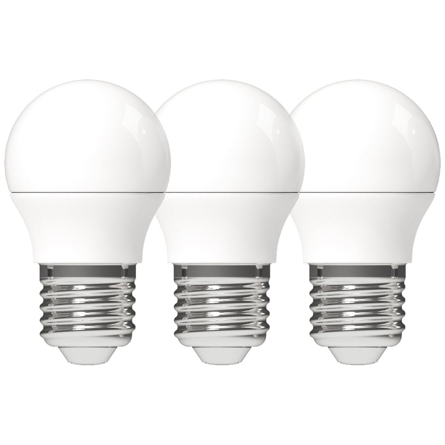 LED-Lampen E27 – Kugel Ø 4,5 cm – warmweißes Licht – 4,5 W ersetzt 40 W – 3er-Pack - LED.de