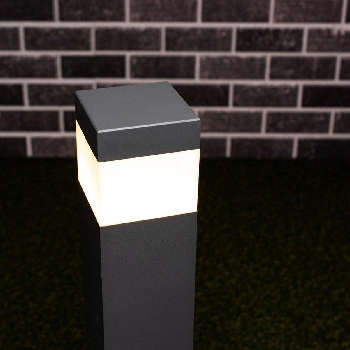 LED Lantaarnpaal Mat met E27 fitting - IP44 - Sora - 76 cm - Grijs - LED.nl