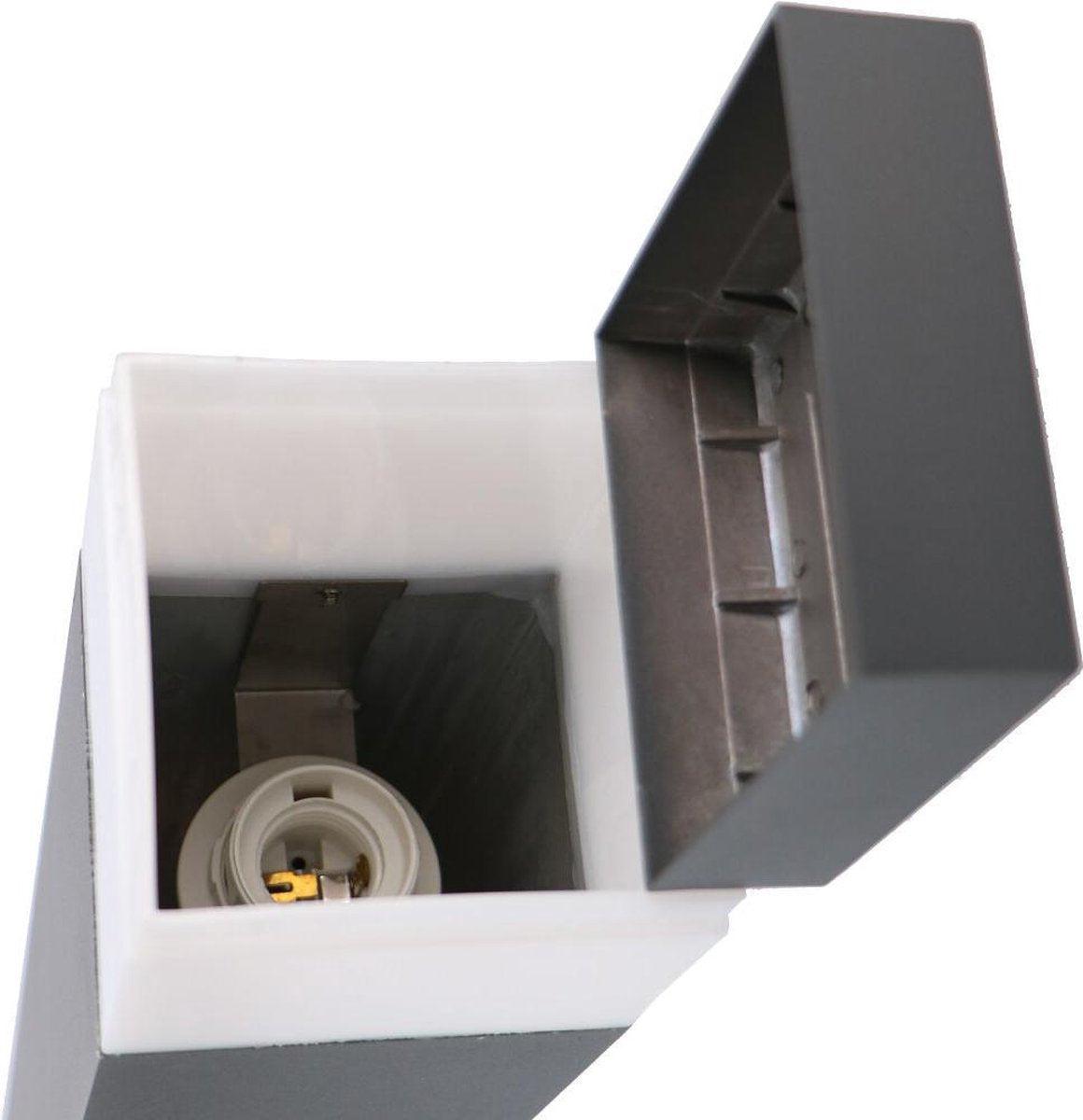 LED Lantaarnpaal Mat met E27 fitting - IP44 - Sora - 76 cm - Grijs - LED.nl