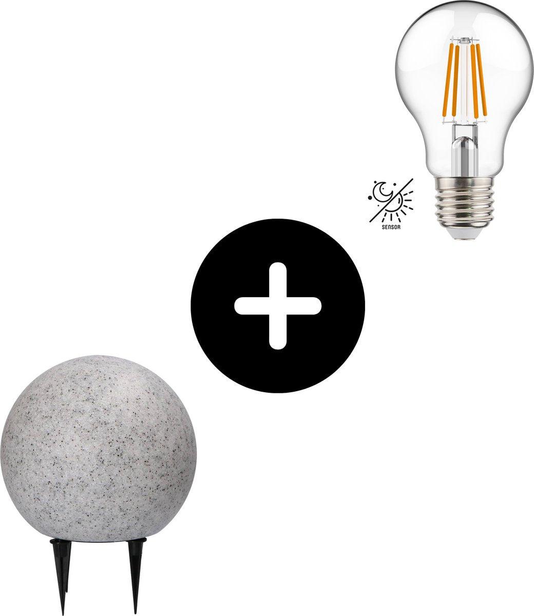 LED Padverlichting Steen 20 cm met sensor - Automatisch aan en uit - IP65 Waterdicht - LED.nl