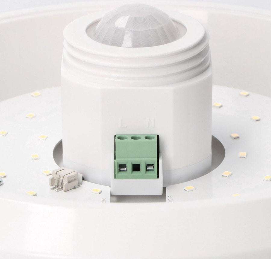 LED Plafondlamp 24 cm met bewegingssensor - Spatwaterdicht - Warm wit Plafondlampen LED.nl