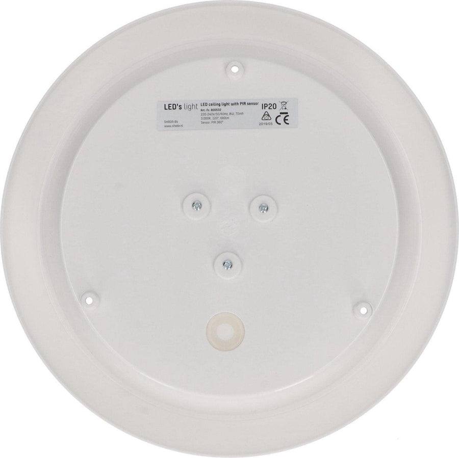 LED Plafondlamp 24 cm met bewegingssensor - Spatwaterdicht - Warm wit Plafondlampen LED.nl