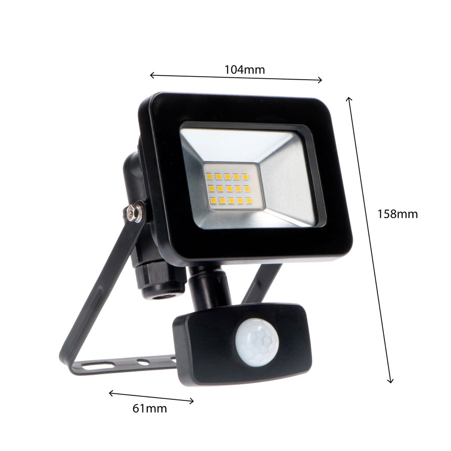 LED's Light Floodlight 1100 - Met licht- en bewegingssensor - Binnen & Buiten - 10W - Zwart Schijnwerpers LED.nl