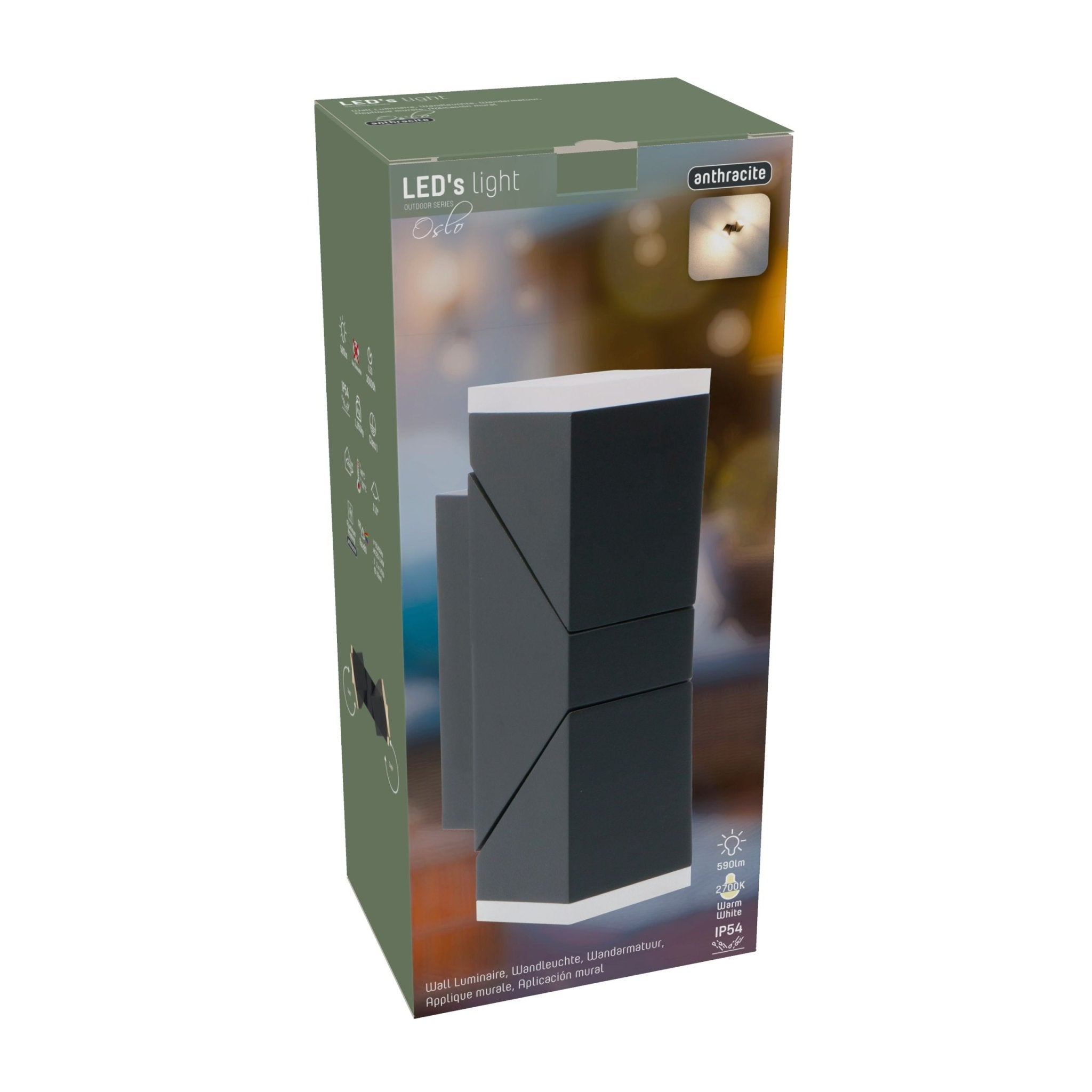 LED Wandlamp buiten - 2 lichts - Draaibaar - Warm wit licht - IP54 - Terni - Antraciet - LED.nl
