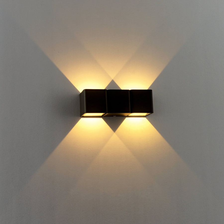 2 pack LED's Light 4-lichts Wandlamp Buiten - Model Aversa - Warm wit - IP54 waterdicht - Antraciet Wandlampen LED.nl