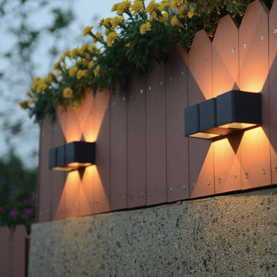 2 pack LED's Light 4-lichts Wandlamp Buiten - Model Aversa - Warm wit - IP54 waterdicht - Antraciet Wandlampen LED.nl