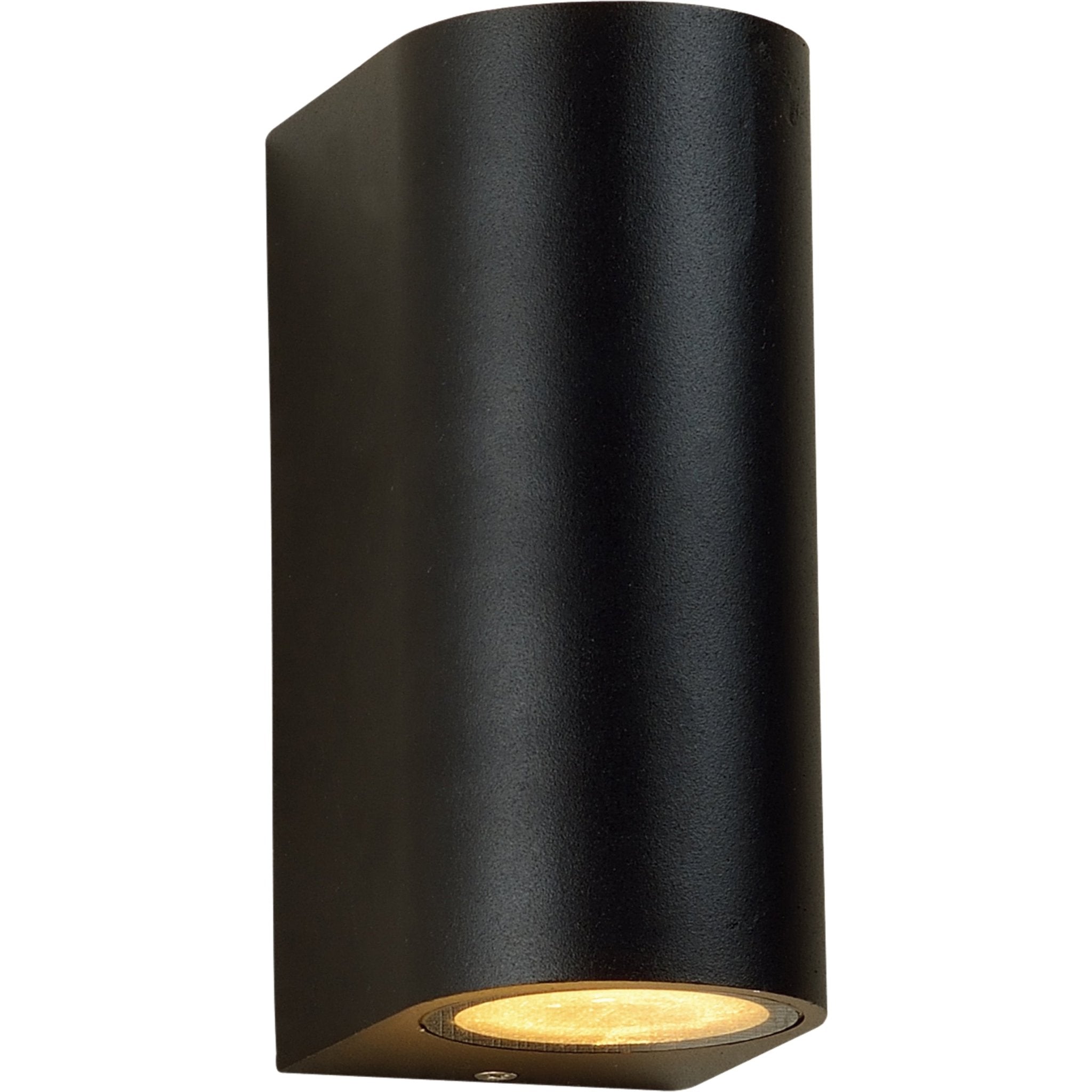 LED's Light LED Wandlamp buiten - Cilinder met 2 x GU10 fitting - Model Sapri - IP44 - Zwart Wandlampen LED.nl