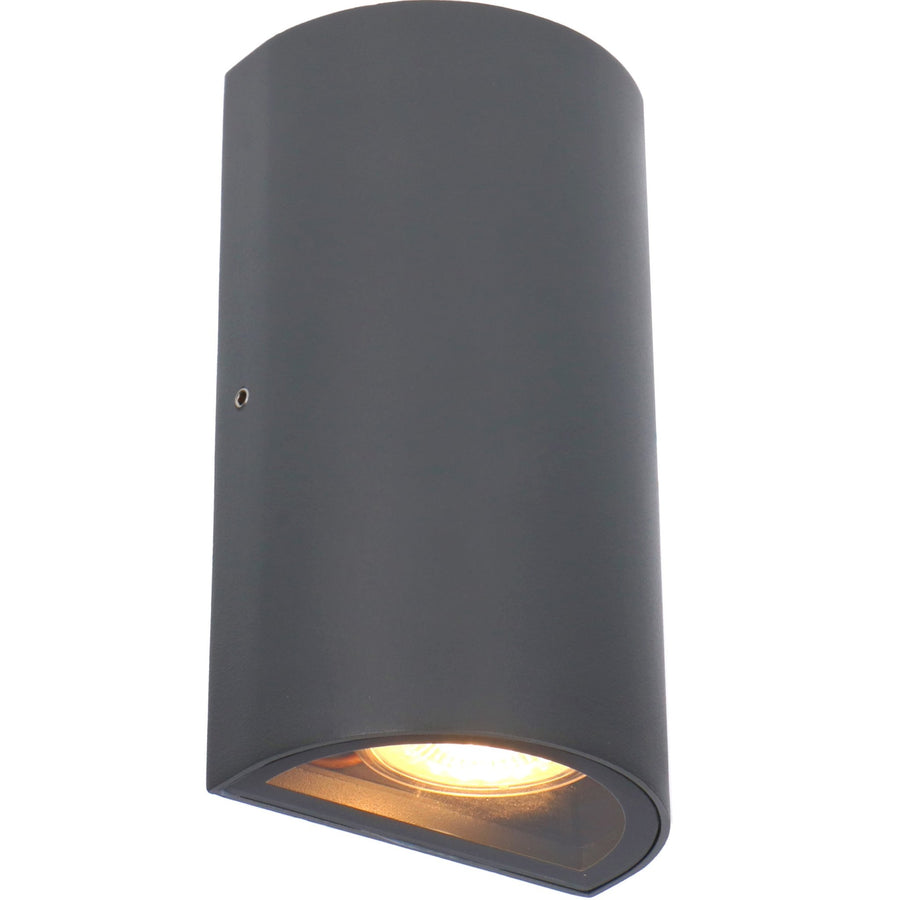 3 pack LED's Light LED Muurlamp Buiten - Halve cilinder met 2 lichtpunten - Model Siena - IP44 - Antraciet Wandlampen LED.nl