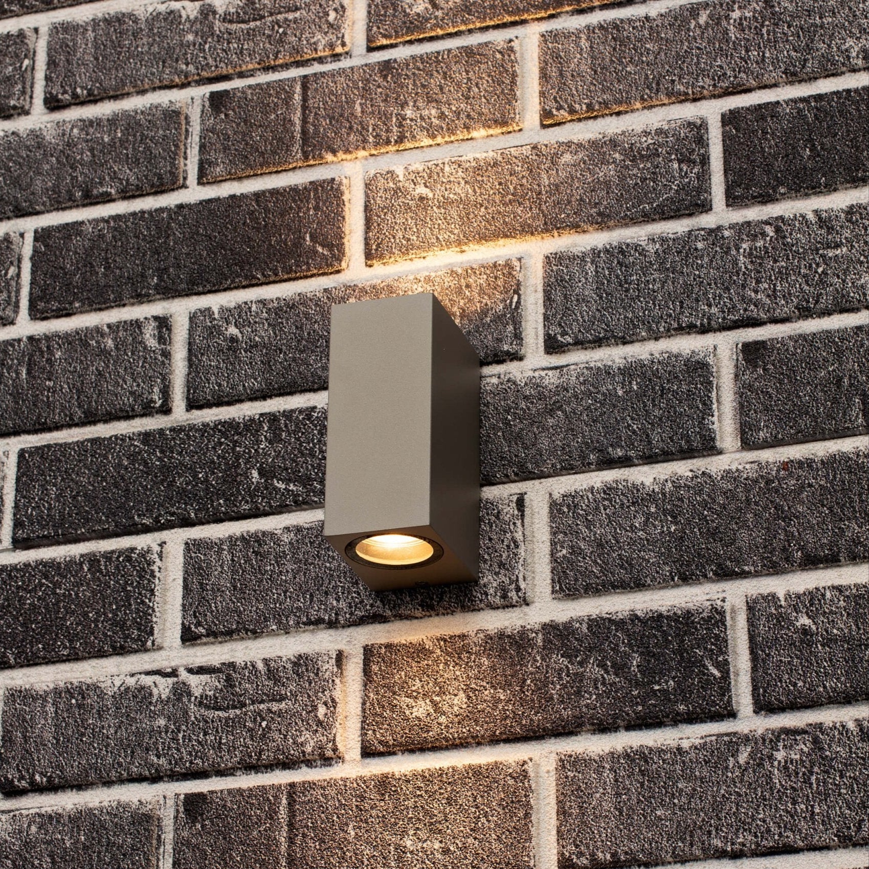 LED Wandlamp buiten met GU10 fitting - Milaan - Rechthoek - IP44 - Grijs - LED.nl