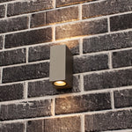 LED Wandlamp buiten met GU10 fitting - Milaan - Rechthoek - IP44 - Grijs - LED.nl