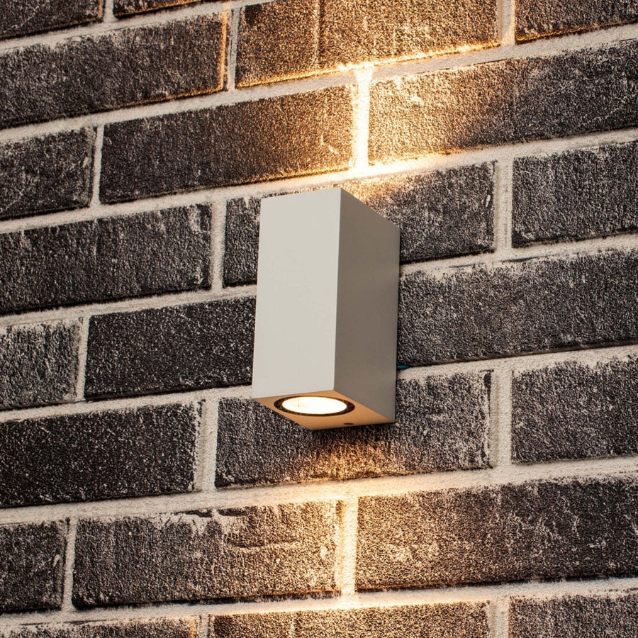4 pack - LED's Light LED Buitenlamp met GU10 fitting - Rechthoek - IP44 - Wit - Model Milaan Wandlampen LED.nl
