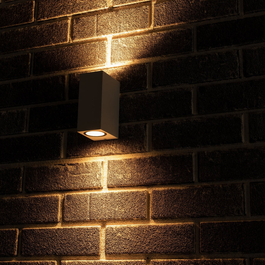 4 pack - LED's Light LED Buitenlamp met GU10 fitting - Rechthoek - IP44 - Wit - Model Milaan Wandlampen LED.nl