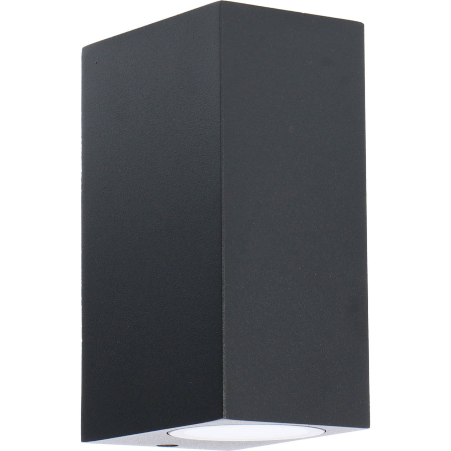 6 pack - LED's Light LED Buitenlamp met GU10 fitting - Rechthoek - IP44 - Zwart - Model Milaan Wandlampen LED.nl