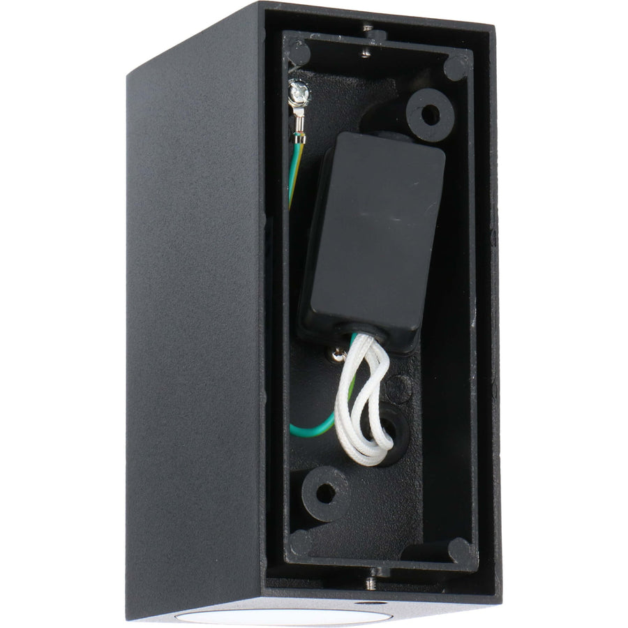 6 pack - LED's Light LED Buitenlamp met GU10 fitting - Rechthoek - IP44 - Zwart - Model Milaan Wandlampen LED.nl