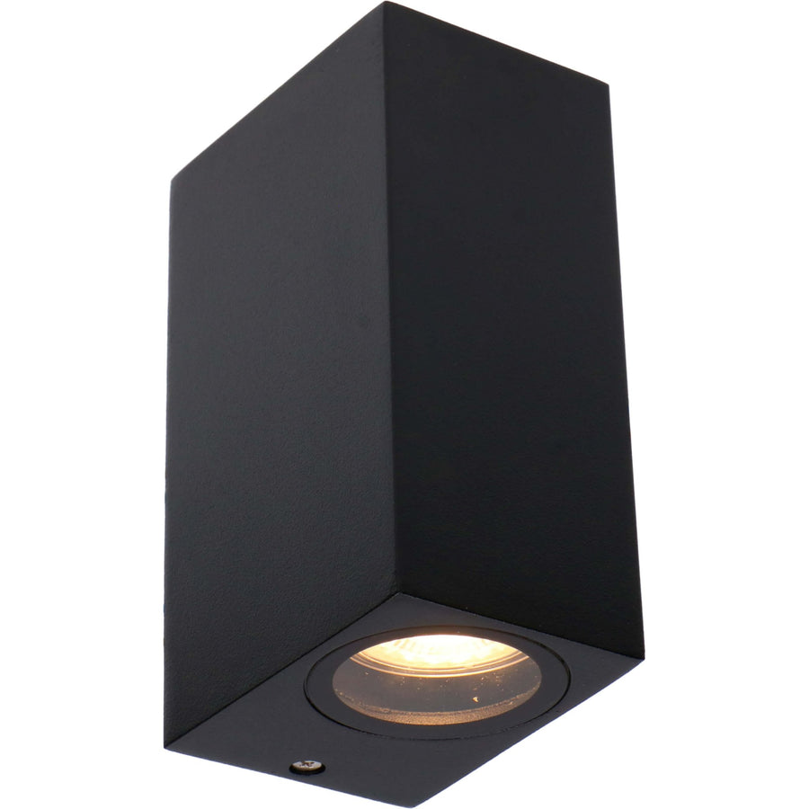 6 pack - LED's Light LED Buitenlamp met GU10 fitting - Rechthoek - IP44 - Zwart - Model Milaan Wandlampen LED.nl