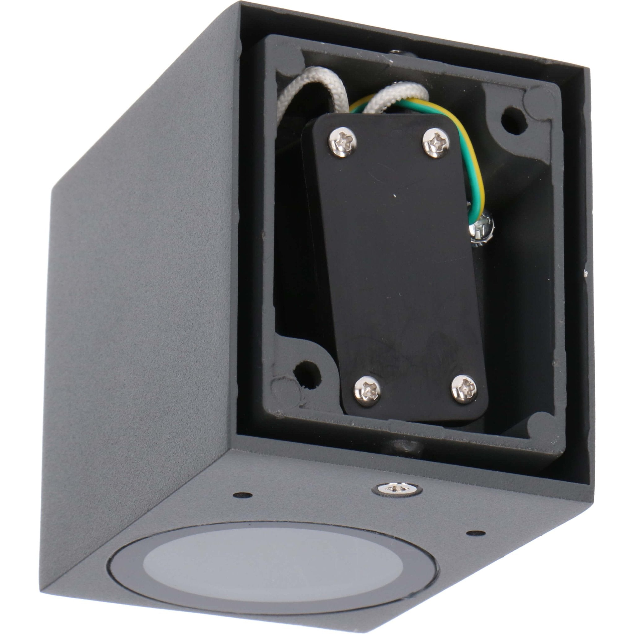 LED Wandlamp buiten met GU10 fitting - Rome - Vierkant - IP44 - Antraciet - LED.nl