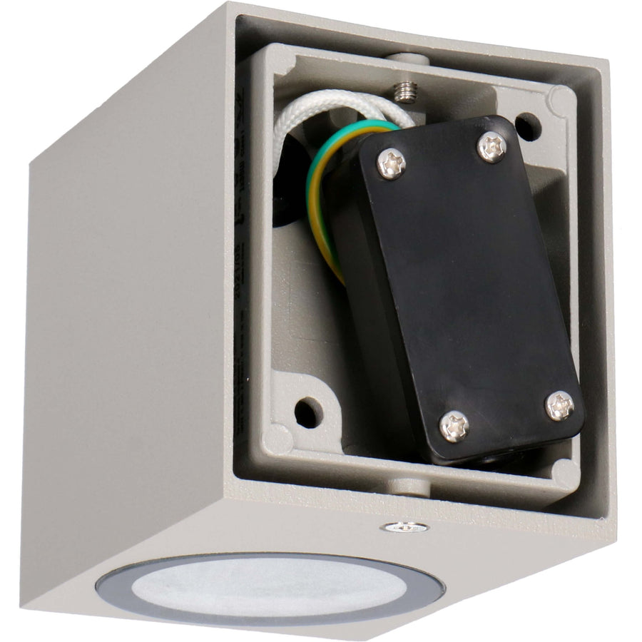 LED outdoor wall lamp with GU10 fitting - Rome - Square - IP44 - Gray - LED.nl