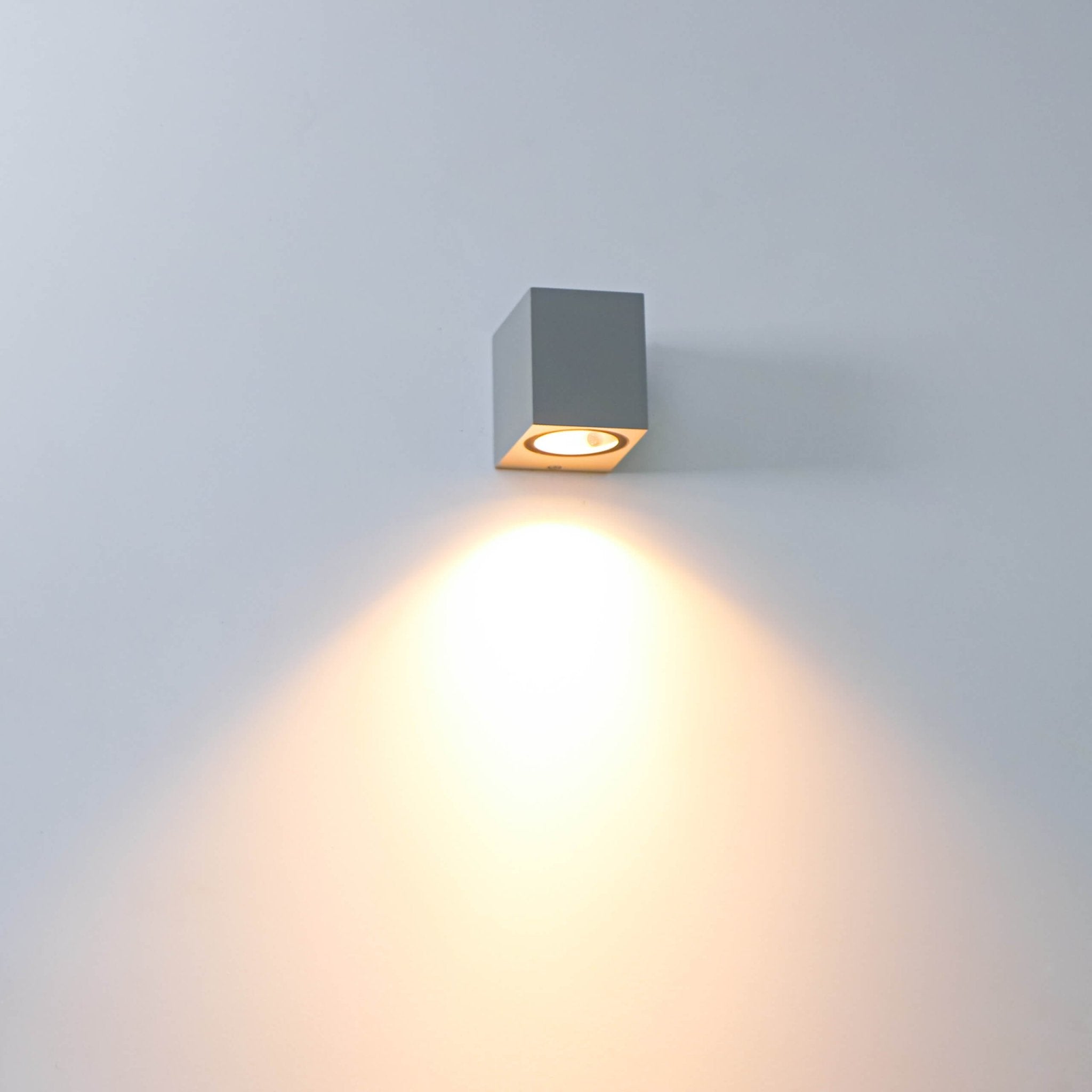 LED Wandlamp buiten met GU10 fitting - Rome - Vierkant - IP44 - Grijs - LED.nl