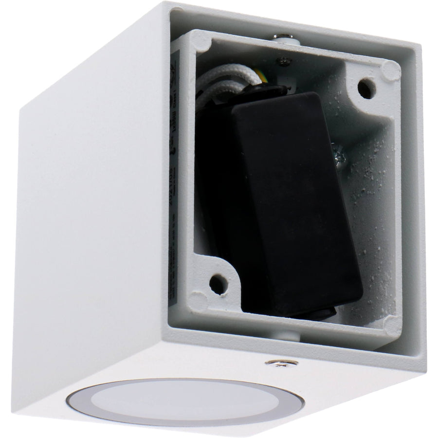 6 pack - LED's Light LED Wandlamp Buiten met GU10 fitting - Vierkant - IP44 - Wit - Model Rome Wandlampen LED.nl