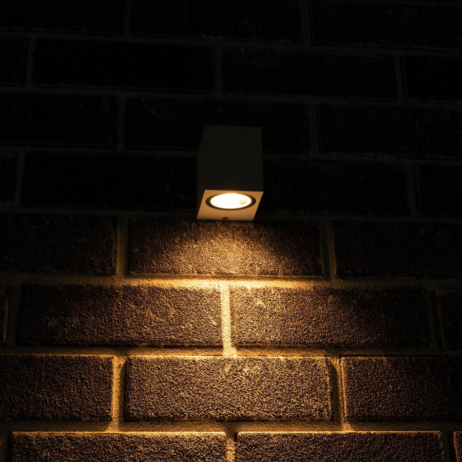 6 pack - LED's Light LED Wandlamp Buiten met GU10 fitting - Vierkant - IP44 - Wit - Model Rome Wandlampen LED.nl