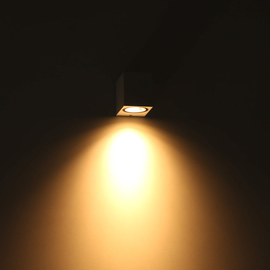 6 pack - LED's Light LED Wandlamp Buiten met GU10 fitting - Vierkant - IP44 - Wit - Model Rome Wandlampen LED.nl