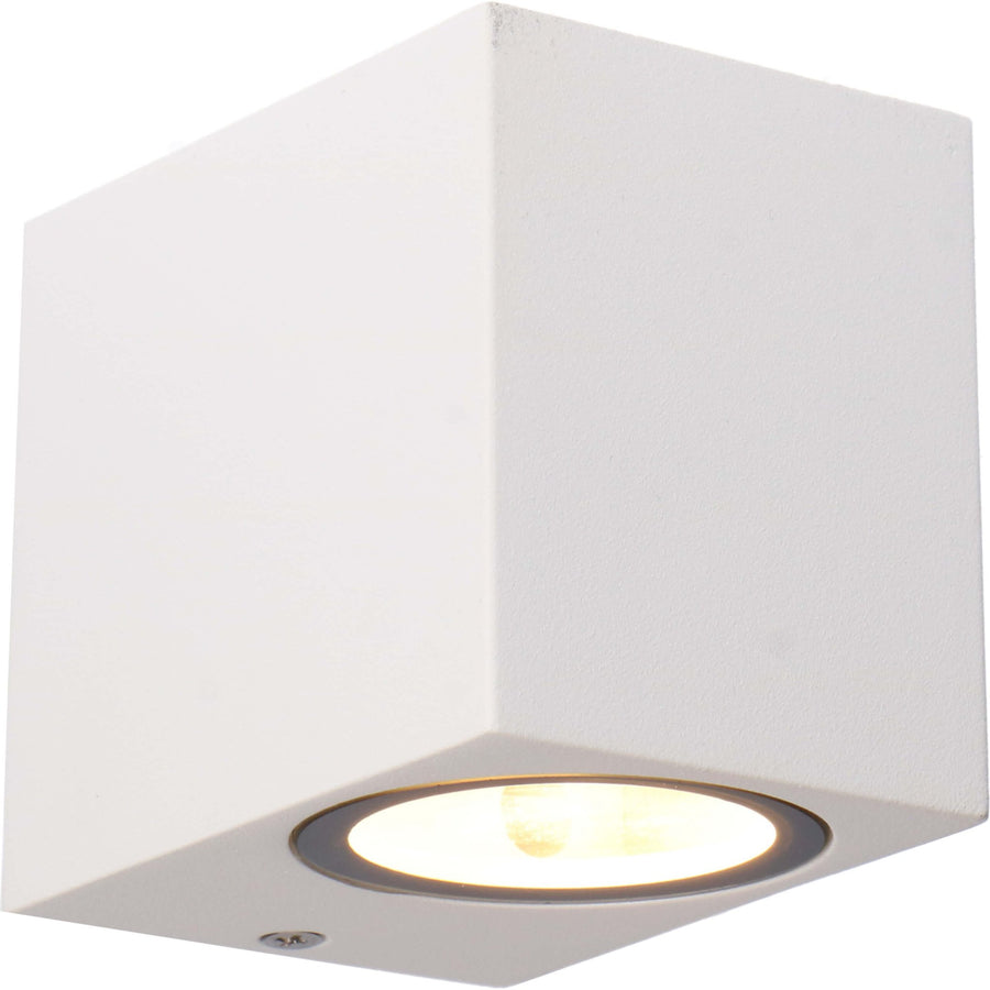 6 pack - LED's Light LED Wandlamp Buiten met GU10 fitting - Vierkant - IP44 - Wit - Model Rome Wandlampen LED.nl