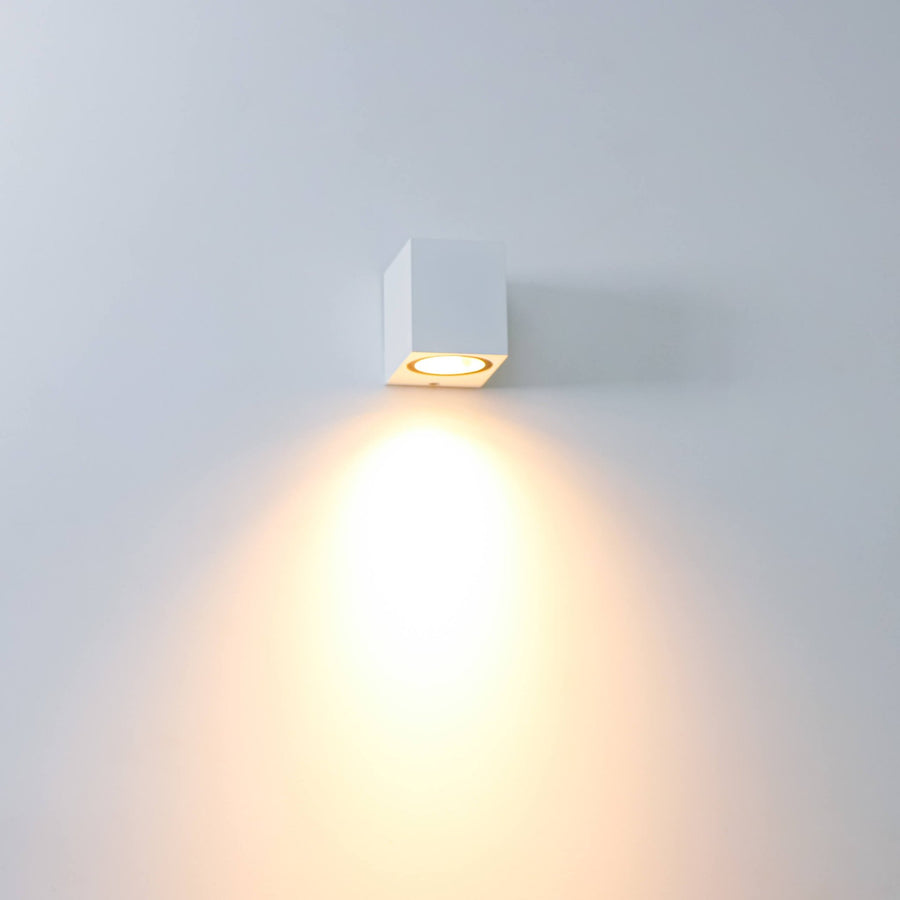 6 pack - LED's Light LED Wandlamp Buiten met GU10 fitting - Vierkant - IP44 - Wit - Model Rome Wandlampen LED.nl