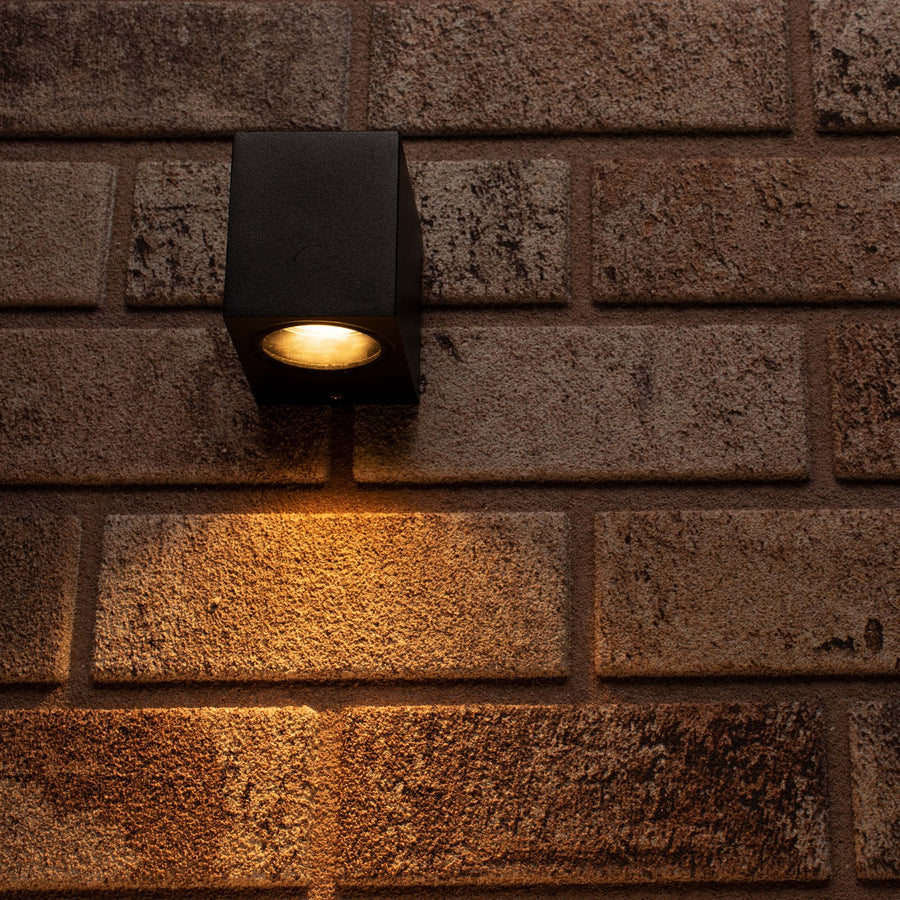 6 pack - LED's Light LED Wandlamp Buiten met GU10 fitting - Vierkant - IP44 - Zwart - Model Rome Wandlampen LED.nl