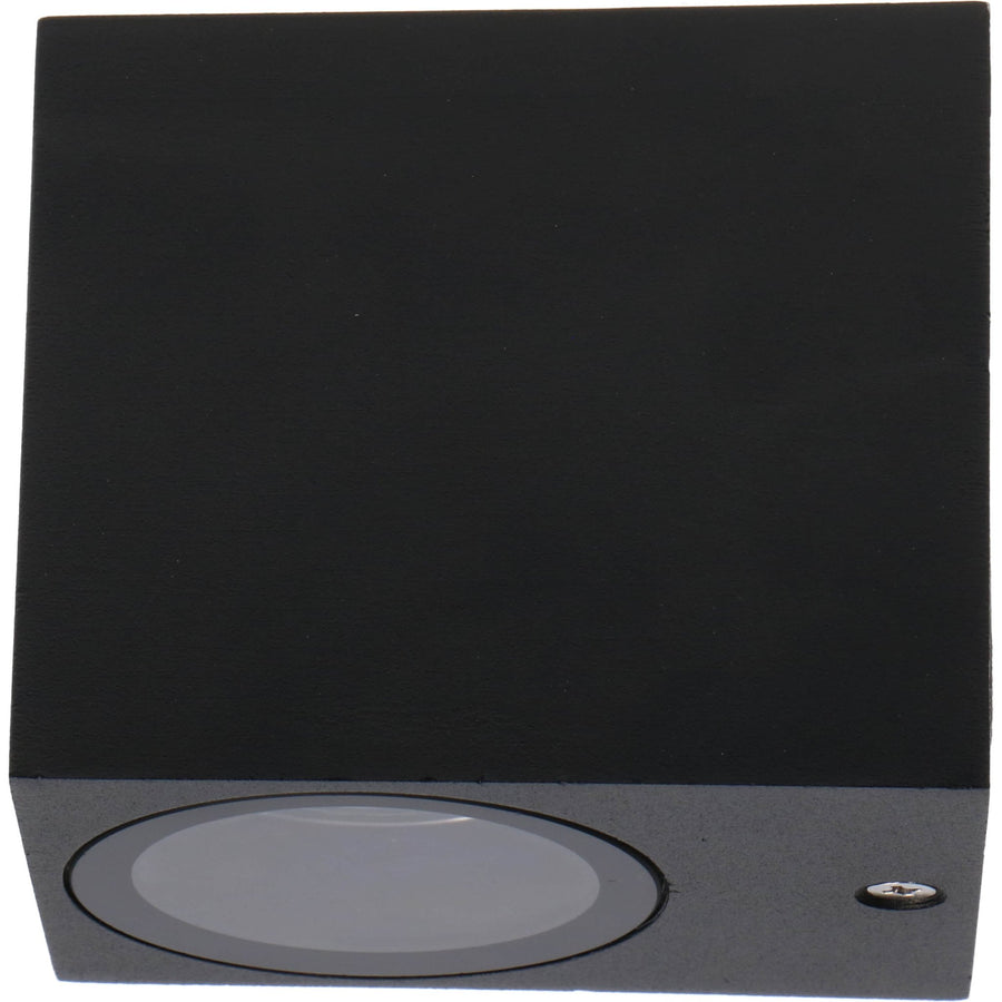 6 pack - LED's Light LED Wandlamp Buiten met GU10 fitting - Vierkant - IP44 - Zwart - Model Rome Wandlampen LED.nl