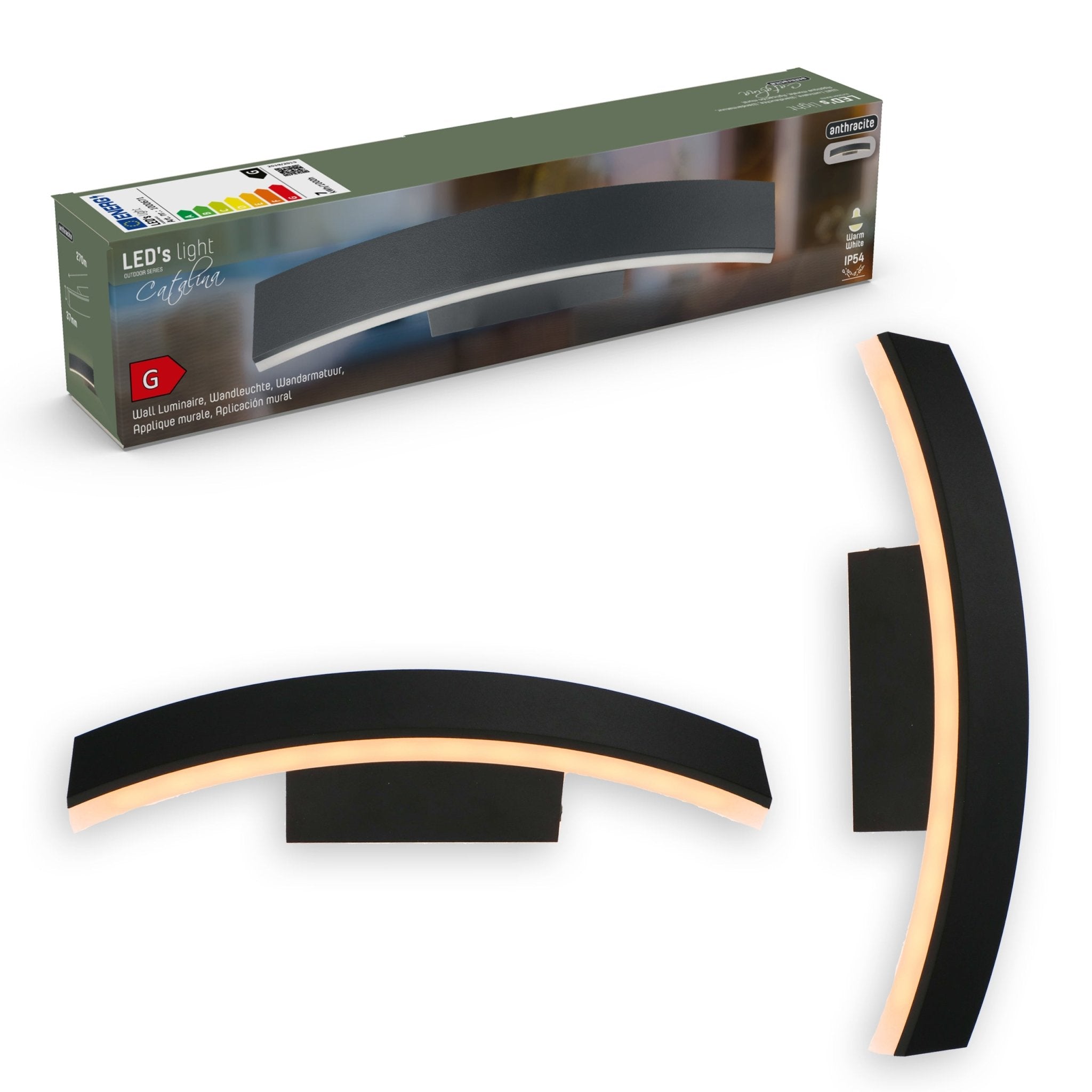 LED Wandlamp buiten - Rondom warm wit licht - IP54 - Todi - Antraciet - LED.nl