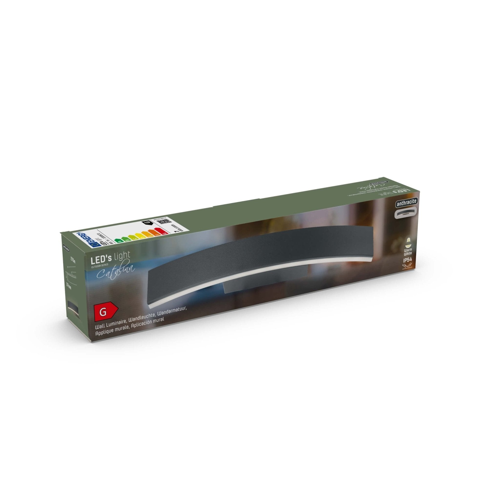 LED Wandlamp buiten - Rondom warm wit licht - IP54 - Todi - Antraciet - LED.nl