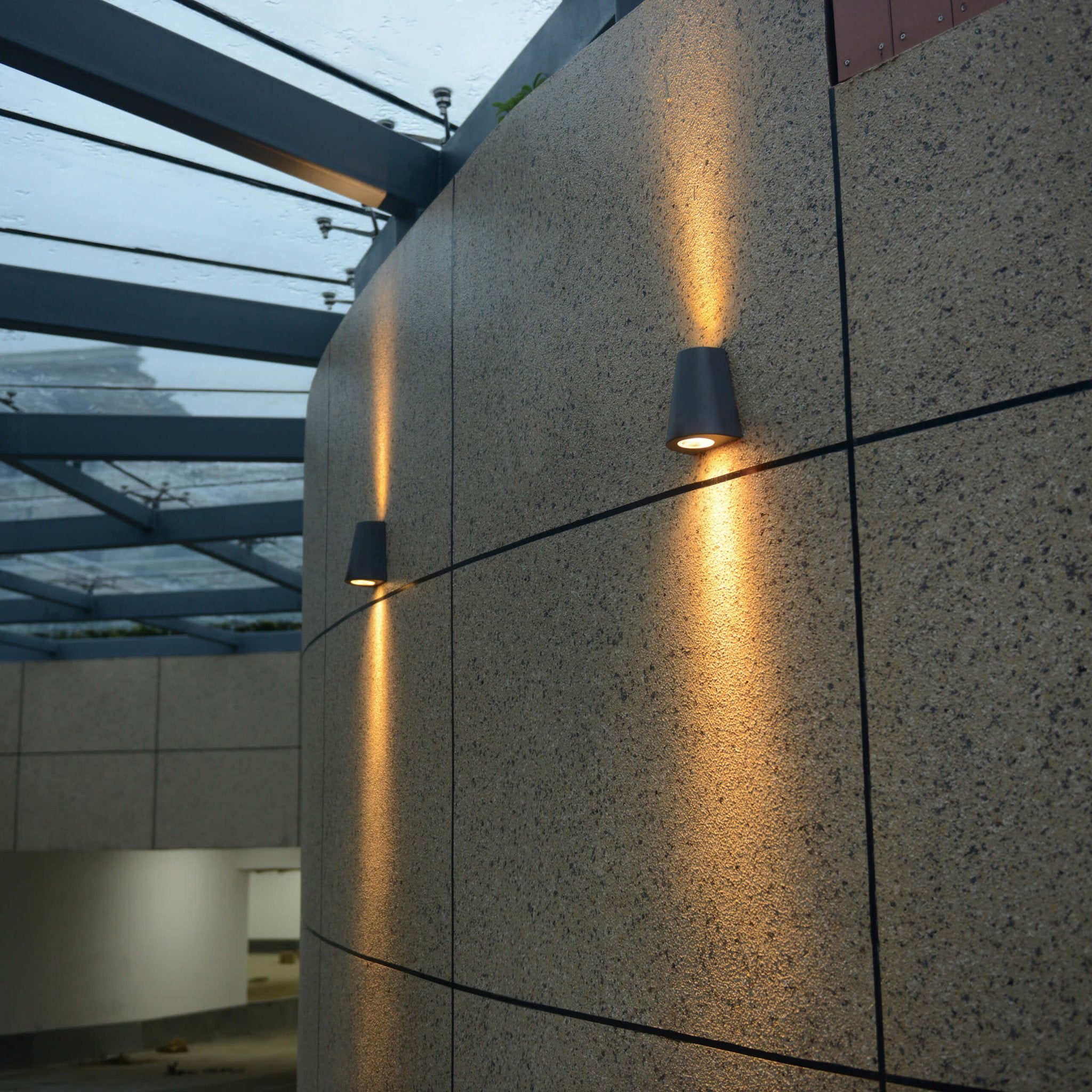 LED Wandlamp buiten - Vaas met 2 lichtpunten - Como - IP44 - Antraciet - LED.nl