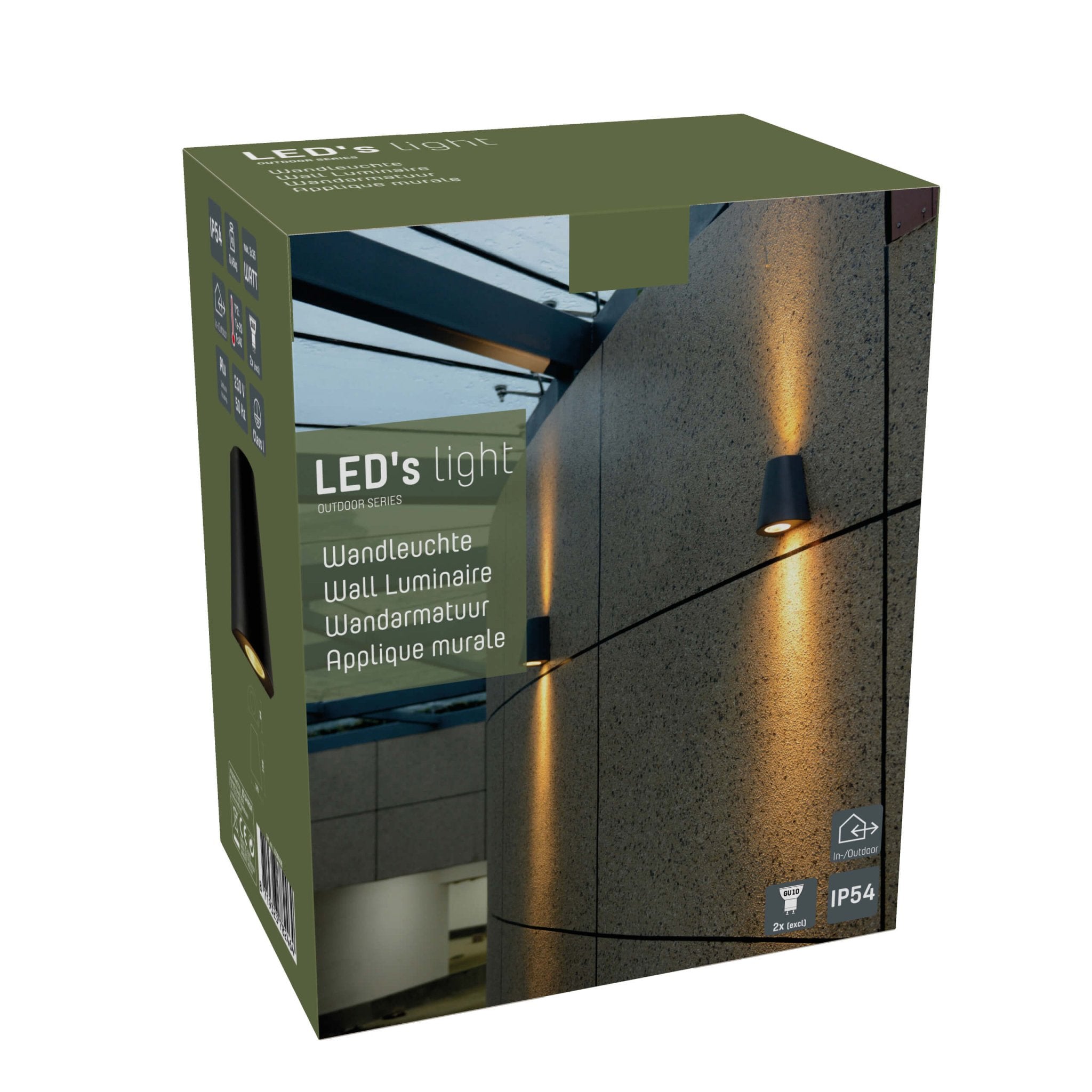 LED Wandlamp buiten - Vaas met 2 lichtpunten - Como - IP44 - Antraciet - LED.nl