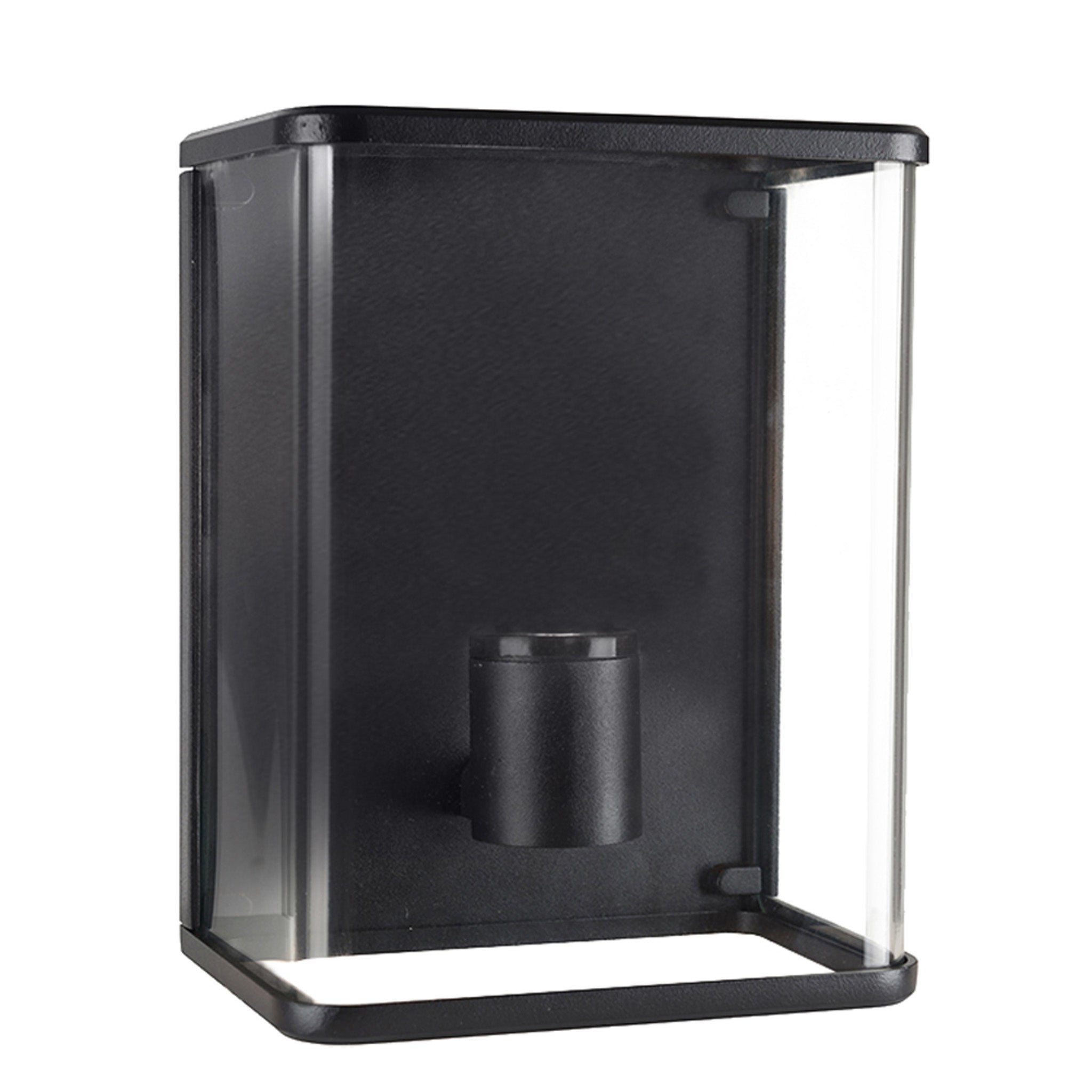 LED Wandlamp Glas - Rondom licht - Rechthoek - E27 fitting - IP44 - Zwart - LED.nl