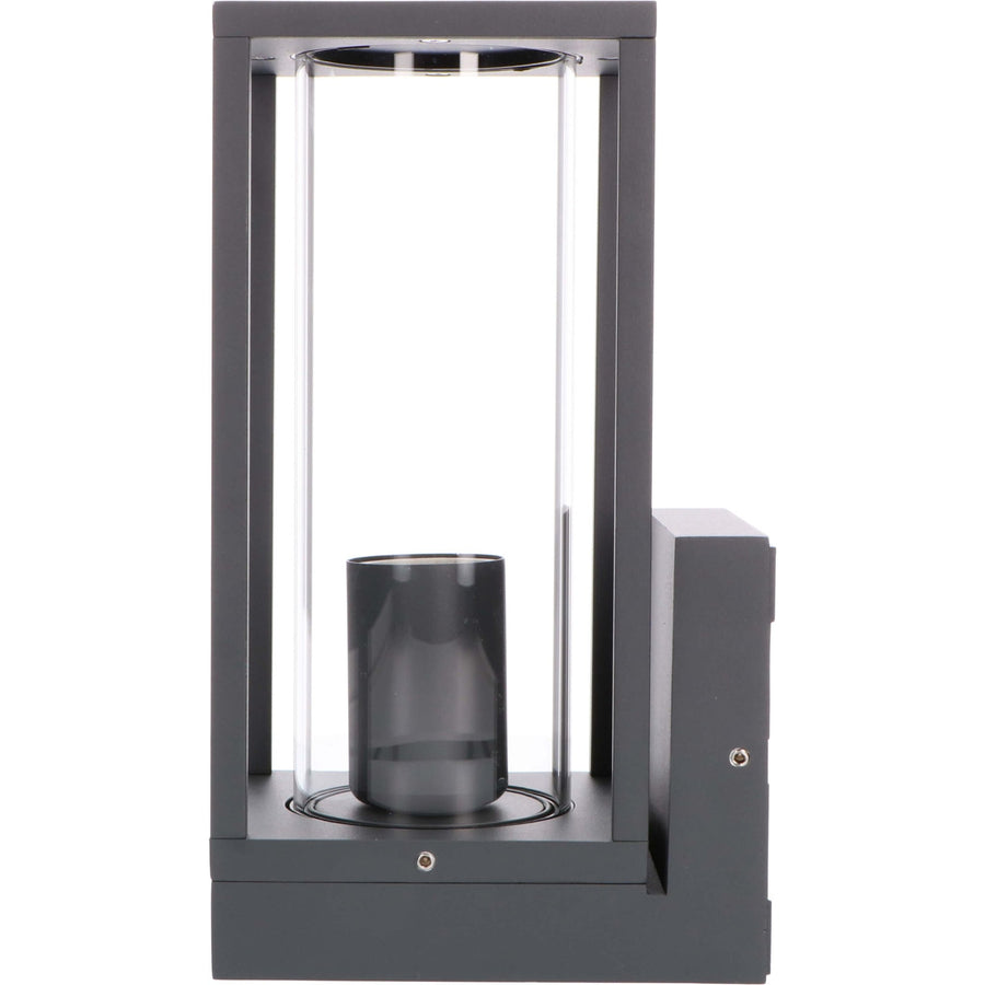 LED's Light LED Wall lamp with glass windows - Rectangle - E27 fitting - IP44 - Anthracite - LED.nl