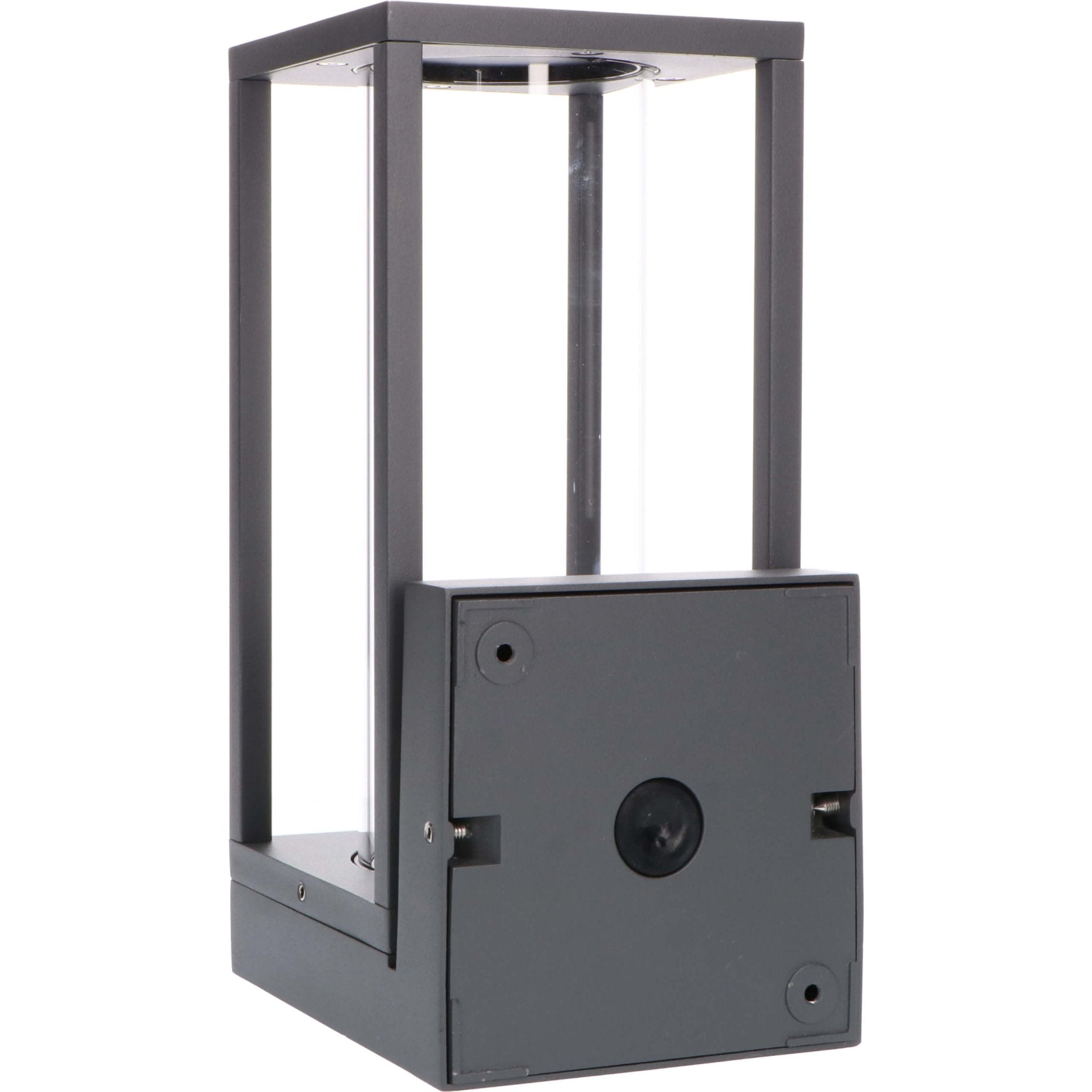 LED's Light LED Wandlamp met glazen ruiten - Rechthoek - E27 fitting - IP44 - Antraciet Wandlampen LED.nl