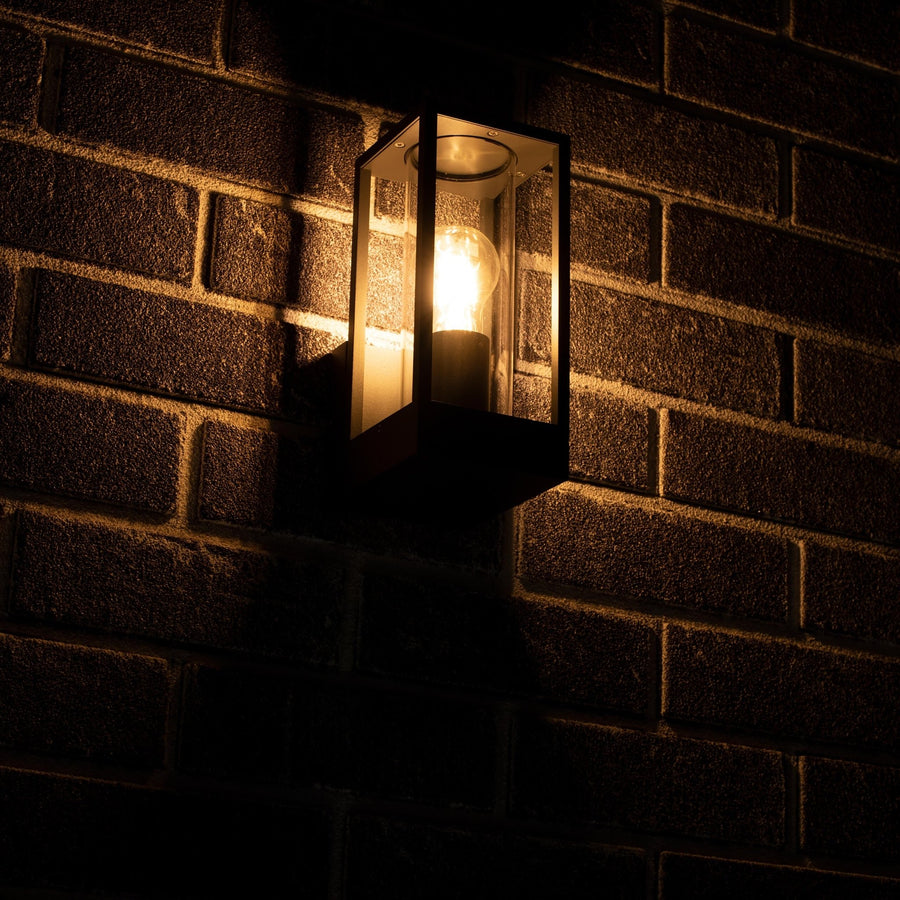 LED's Light LED Wall lamp with glass windows - Rectangle - E27 fitting - IP44 - Anthracite - LED.nl
