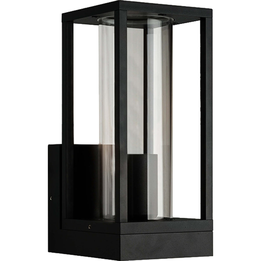 LED's Light LED Wall lamp with glass windows - Rectangle - E27 fitting - IP44 - Black - LED.nl